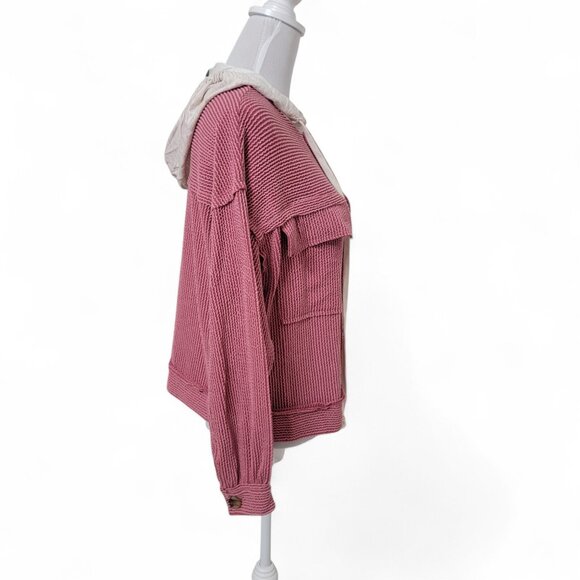 Reborn J Size M Mauve Mindy Hooded Lightweight Shacket, NEW with Tag - Picture 5 of 12